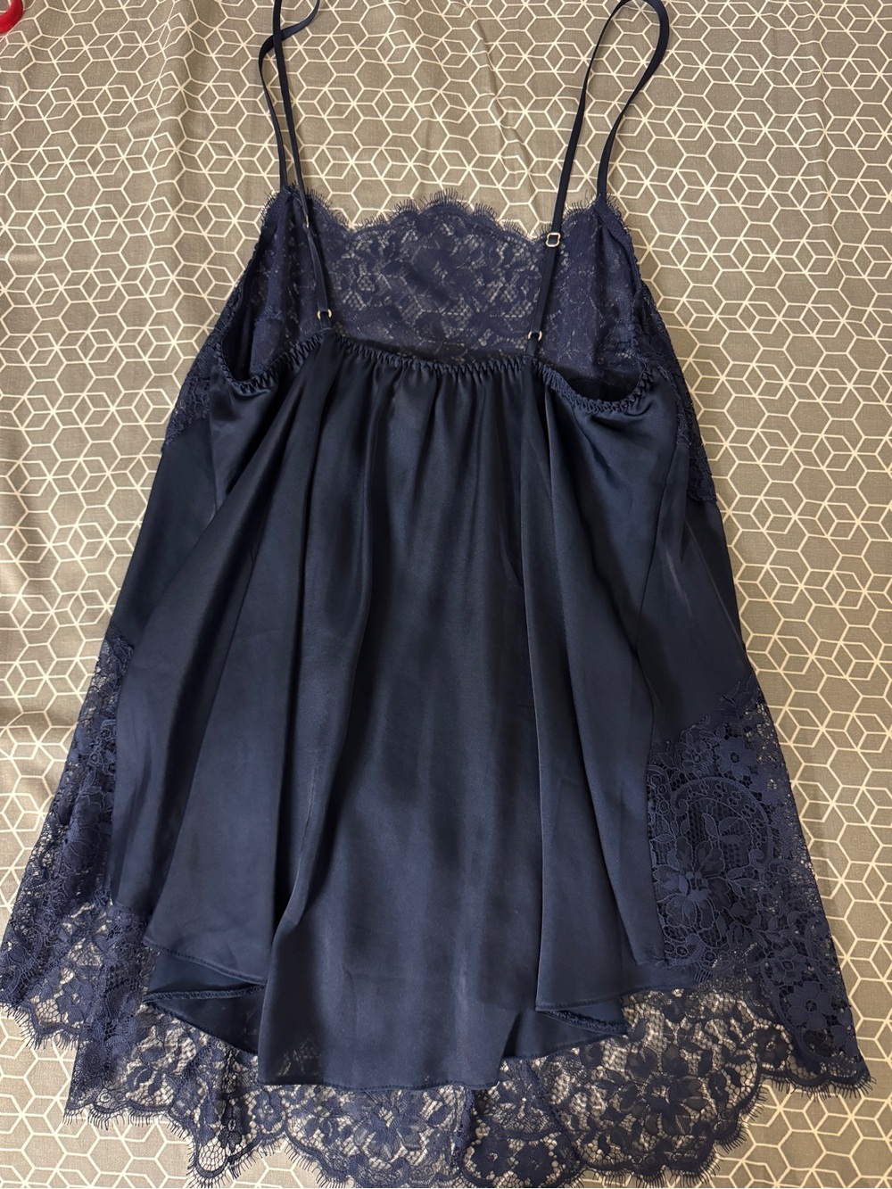 Victoria's Secret Navy Satin Lace Slip Chemise S - Picture 3 of 4